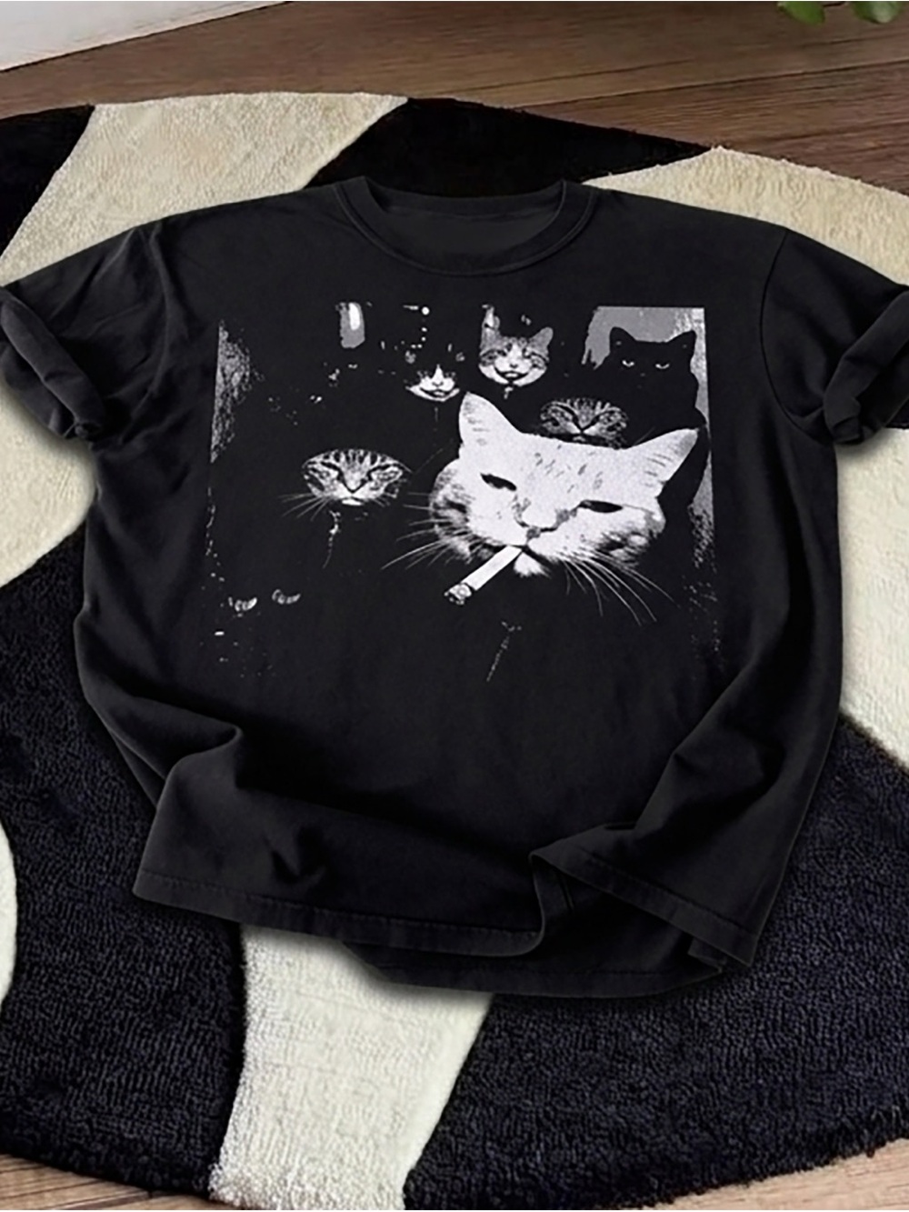 Cool Cat Gang Shirt, Dark Humor Graphic T-Shirt for Cats Lovers - Black Unisex
